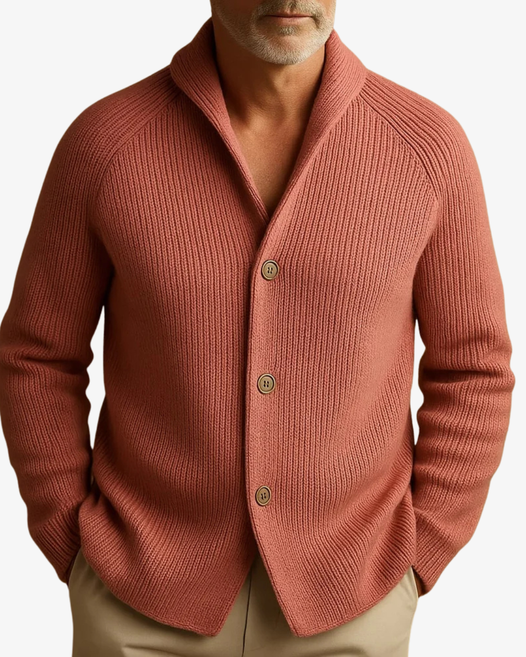 Cárdigan · Rojo Abotonado