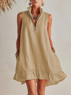 Vestido Corto · Naranja Media Cremallera