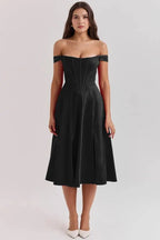 Vestido Midi · Hombros Descubiertos