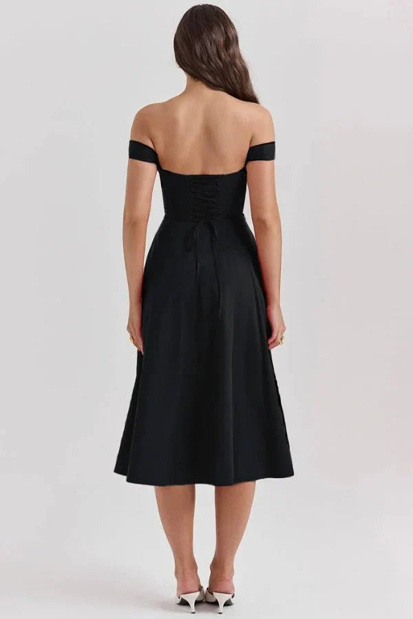 Vestido Midi · Hombros Descubiertos