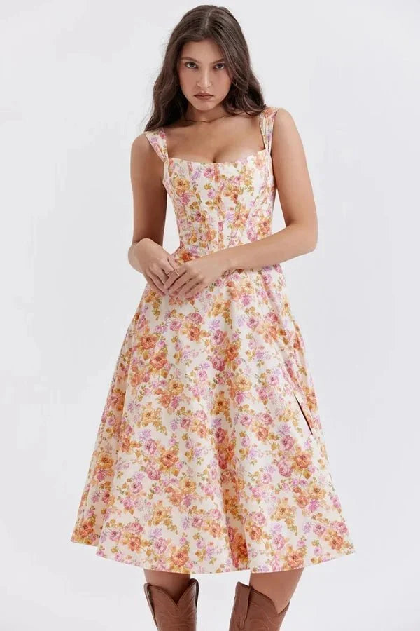 Vestido Midi · Hombros Descubiertos