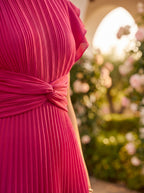 Seraphina | Elegante Vestido longue plissée à la taille nouée