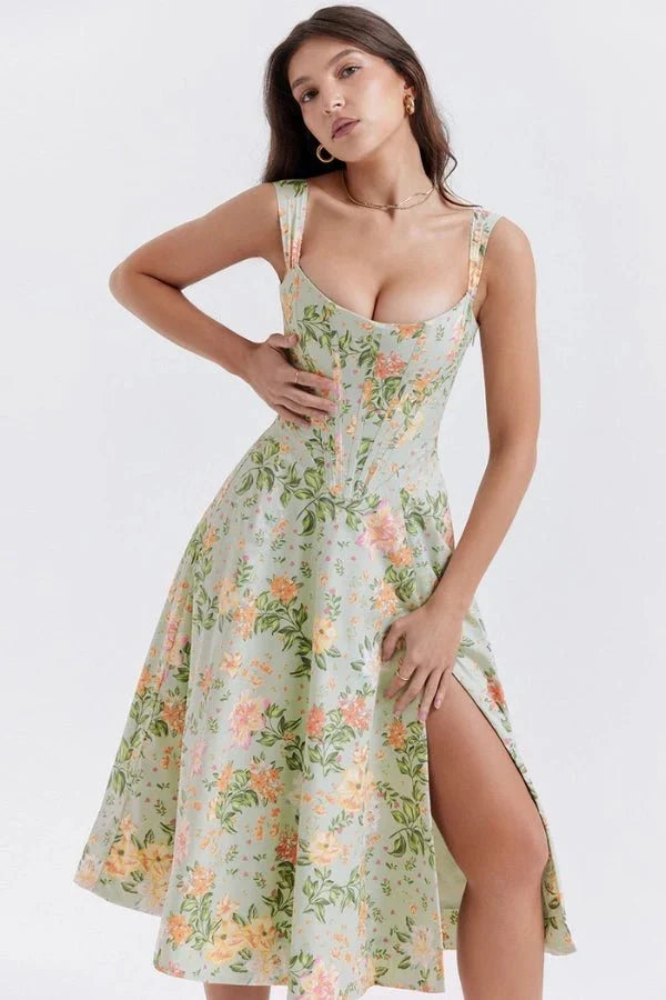 Vestido Midi · Hombros Descubiertos