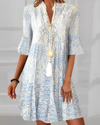Vestido Largo · Azul Floral