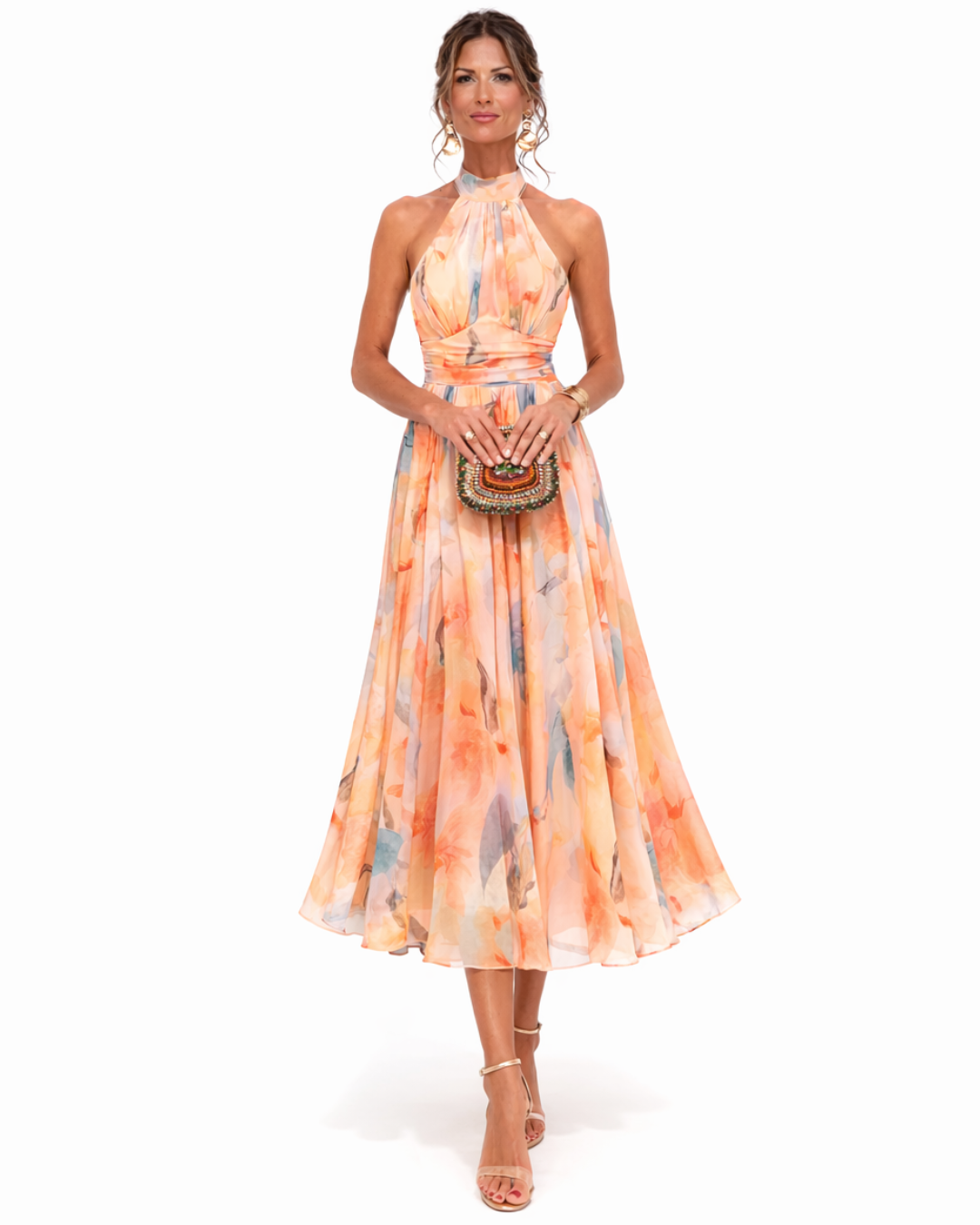 Aurora | Vestido Halter Acuarela