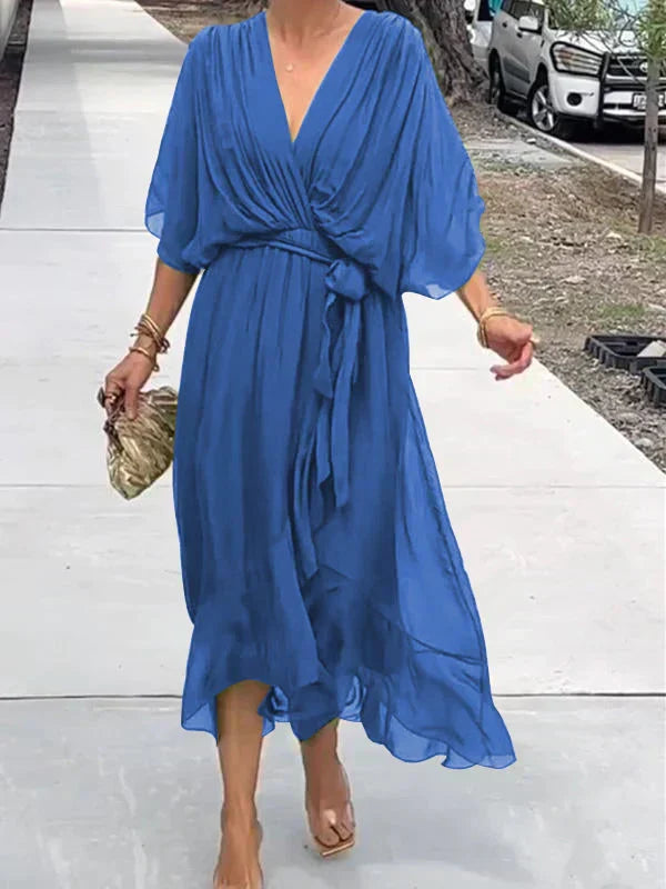 Vestido Midi · Gasa con Cinturón