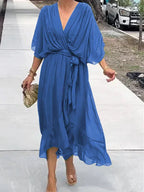 Vestido Midi · Gasa con Cinturón