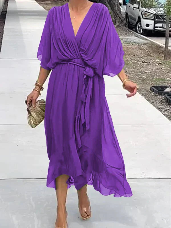 Vestido Midi · Gasa con Cinturón