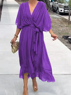 Vestido Midi · Gasa con Cinturón