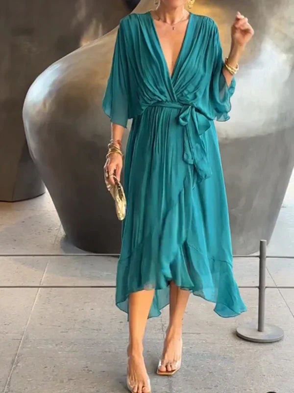 Vestido Midi · Gasa con Cinturón