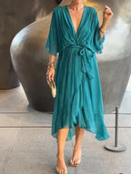 Vestido Midi · Gasa con Cinturón