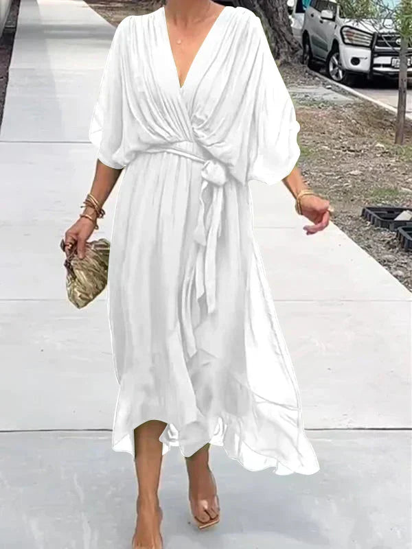 Vestido Midi · Gasa con Cinturón