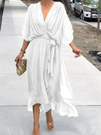 Vestido Midi · Gasa con Cinturón