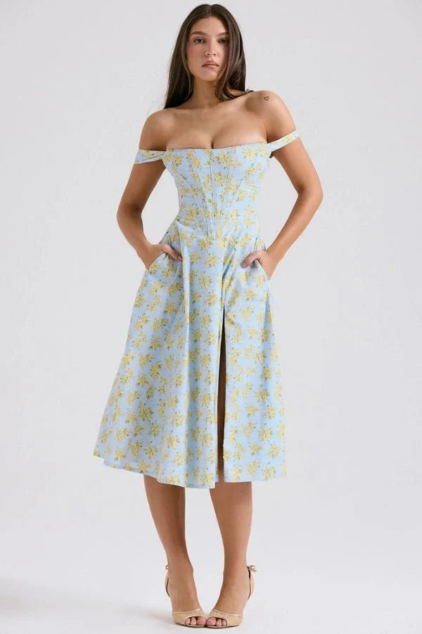 Vestido Midi · Hombros Descubiertos