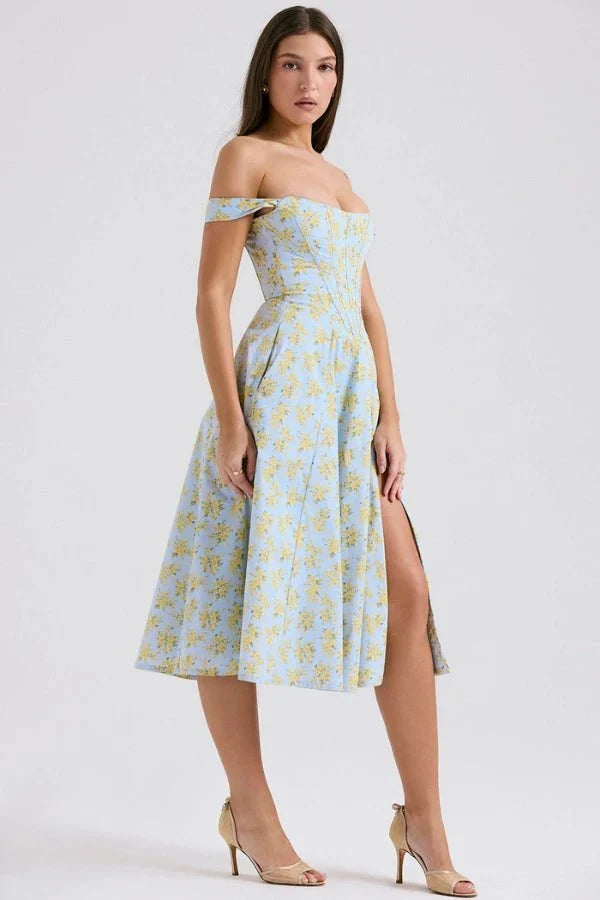 Vestido Midi · Hombros Descubiertos