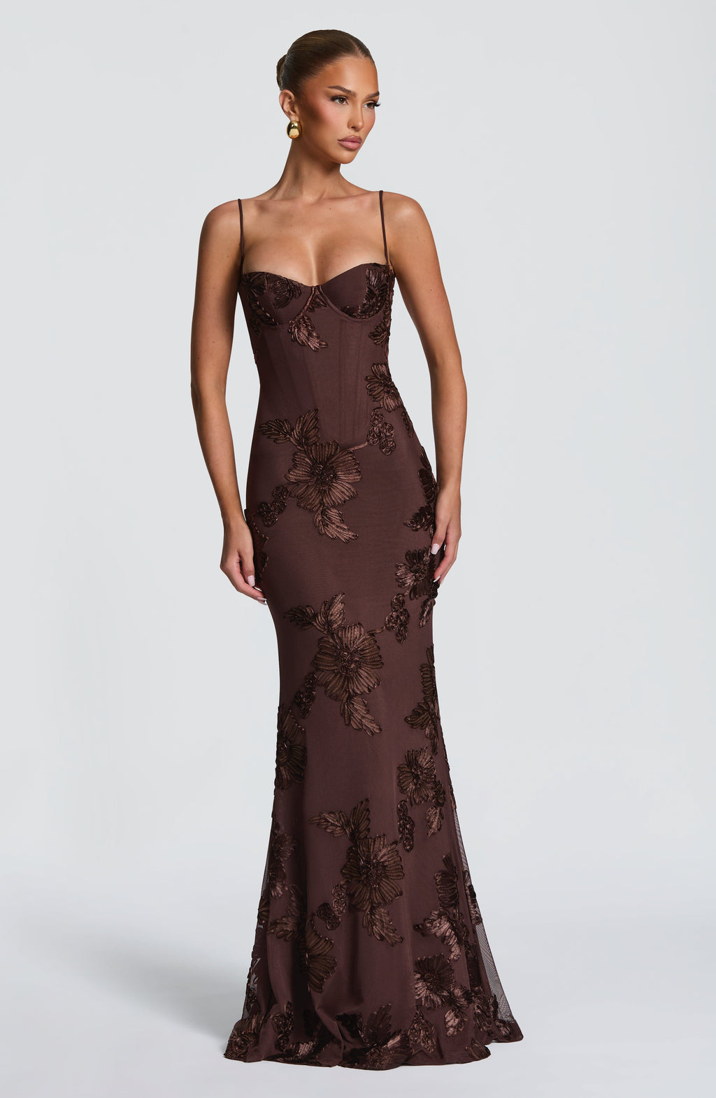 Vestido Largo · Lentejuelas Floral