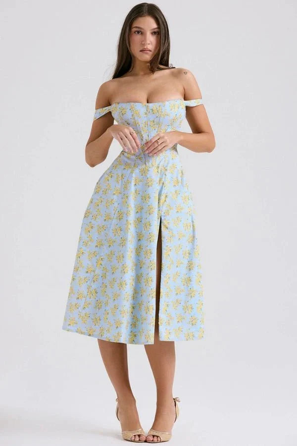 Vestido Midi · Hombros Descubiertos