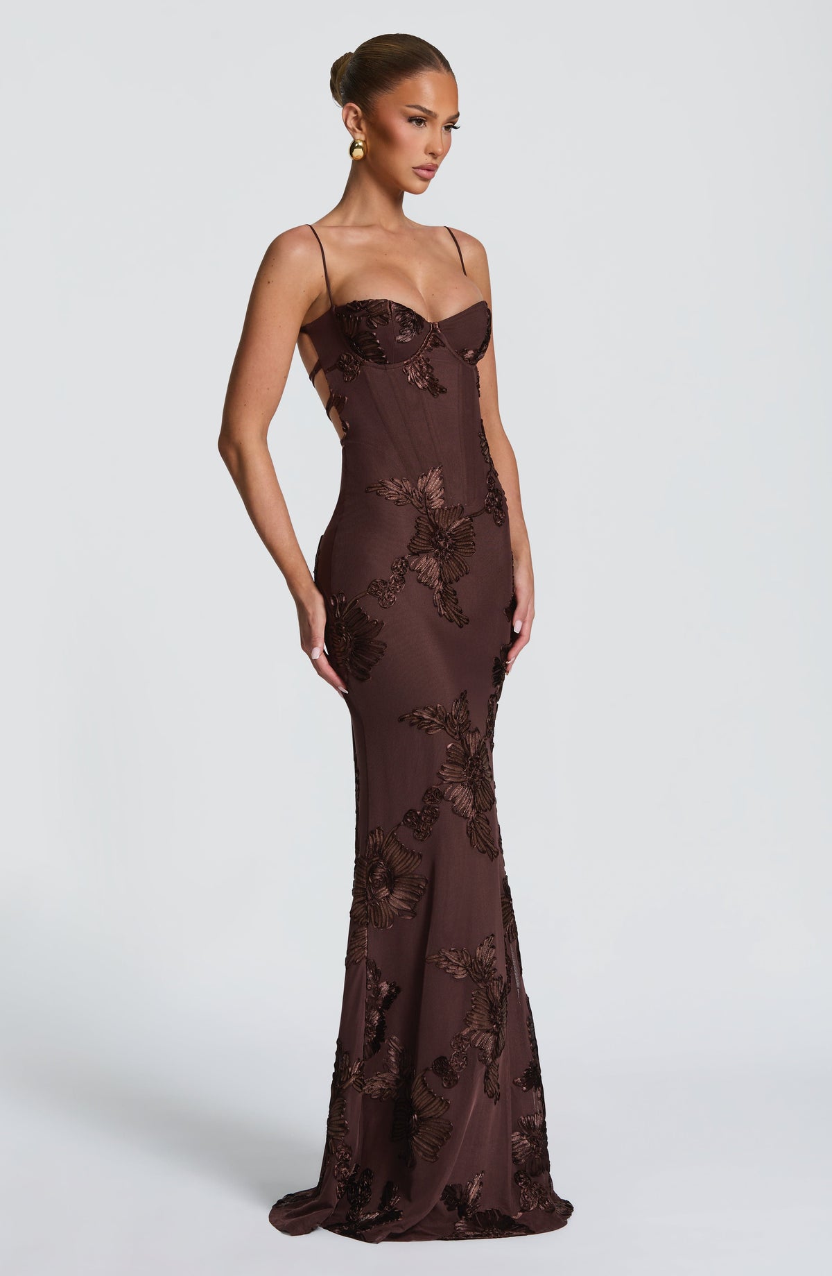 Vestido Largo · Lentejuelas Floral
