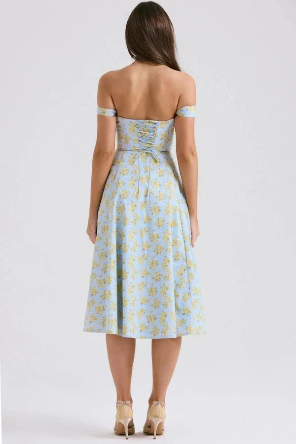 Vestido Midi · Hombros Descubiertos