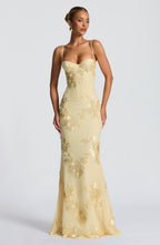 Vestido Largo · Lentejuelas Floral