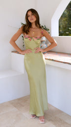 Vestido Largo · Floral Palabra de Honor
