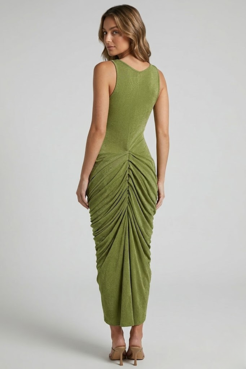 Vestido Midi · Fruncido