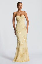 Vestido Largo · Lentejuelas Floral