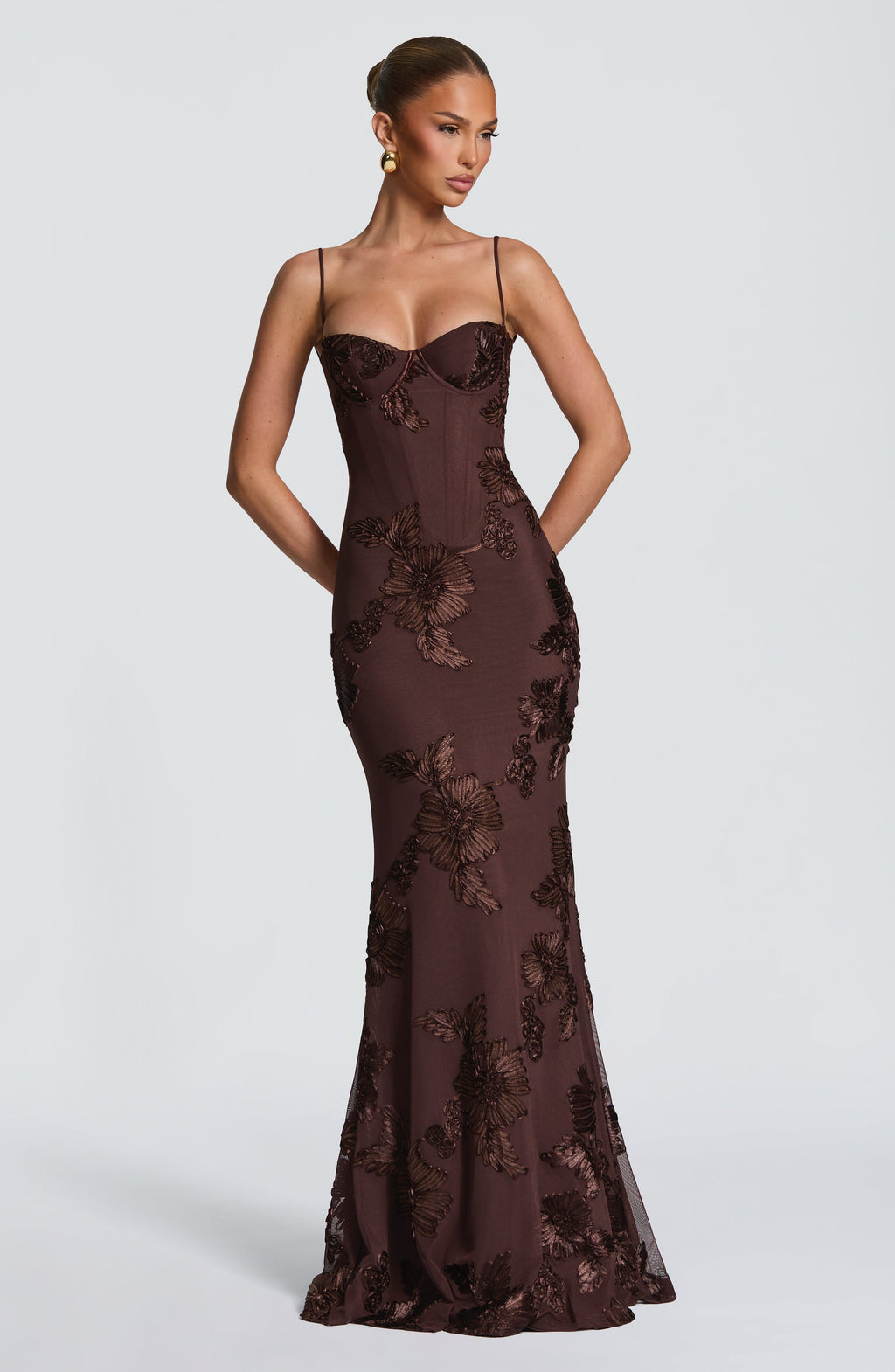 Vestido Largo · Lentejuelas Floral