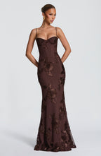 Vestido Largo · Lentejuelas Floral