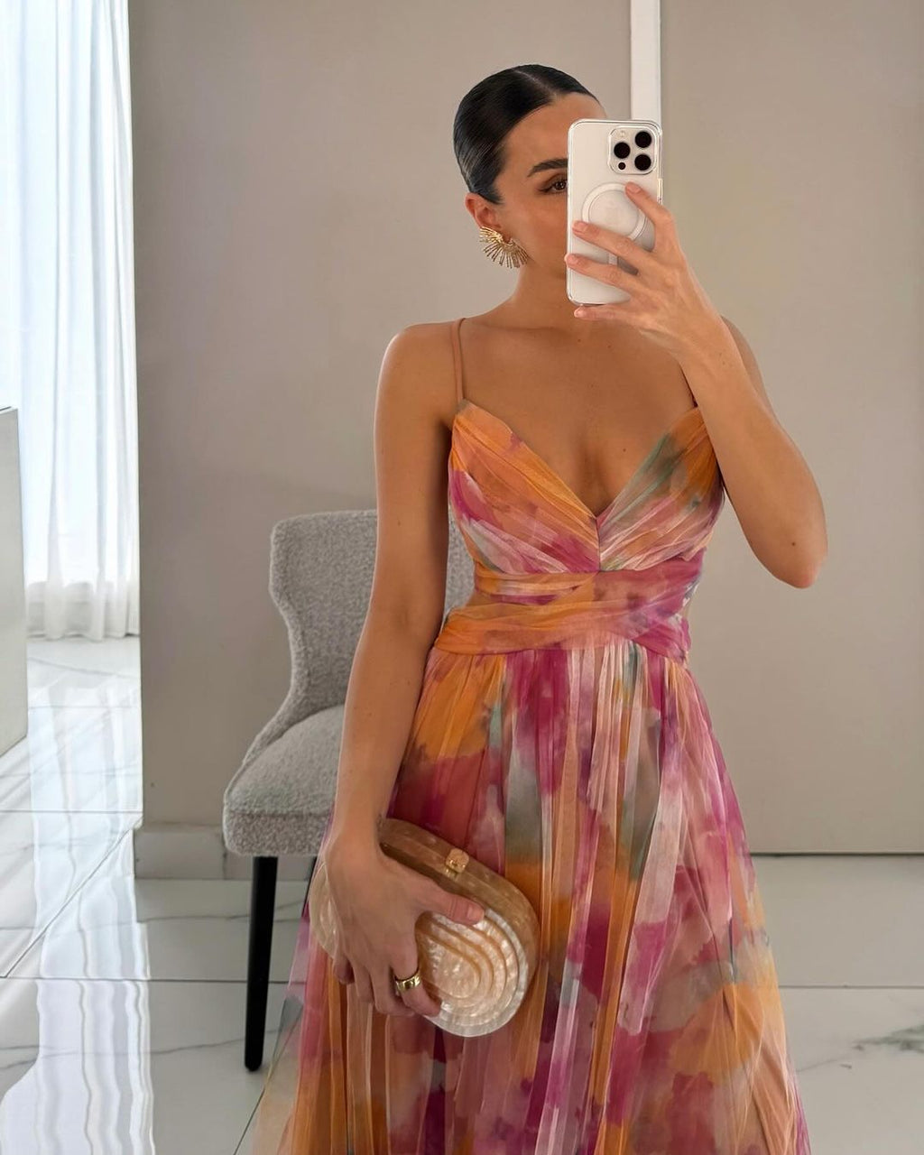 Giselle | Ravissante Vestido longue à imprimé floral