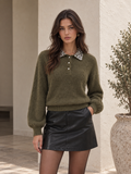 Jersey de Lana con Cuello Joya