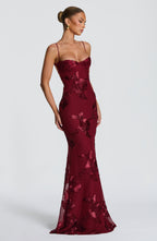 Vestido Largo · Lentejuelas Floral