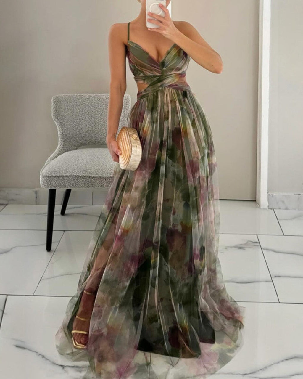 Giselle | Ravissante Vestido longue à imprimé floral