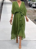 Vestido Midi · Gasa con Cinturón