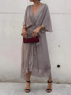 Vestido Midi · Gasa con Cinturón