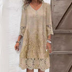 Vestido Midi · Azul Floral Bordado