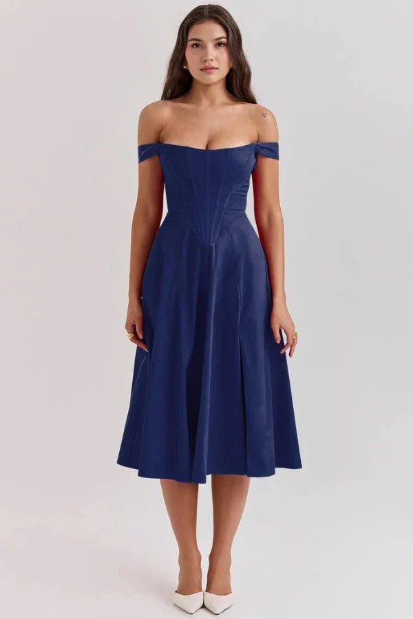 Vestido Midi · Hombros Descubiertos