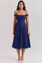 Vestido Midi · Hombros Descubiertos