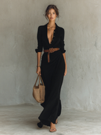 Vestido Camisero · Caqui con Cinturón