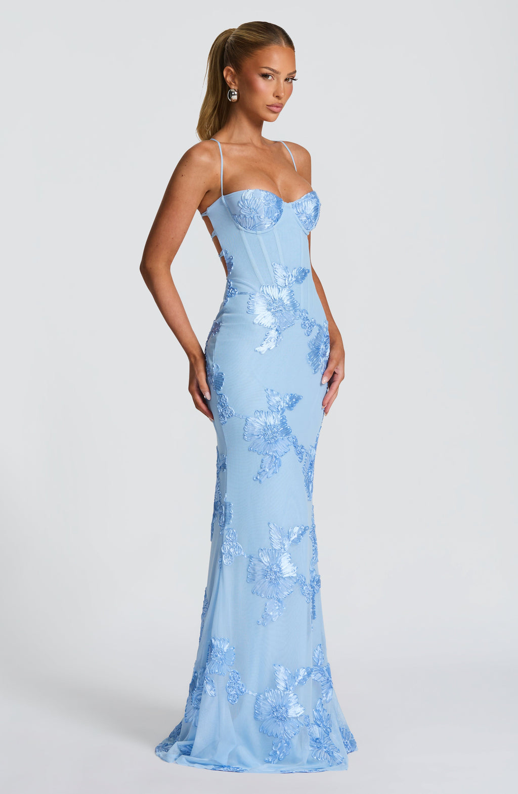 Vestido Largo · Lentejuelas Floral