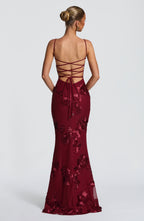 Vestido Largo · Lentejuelas Floral