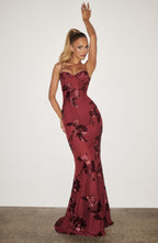 Vestido Largo · Lentejuelas Floral