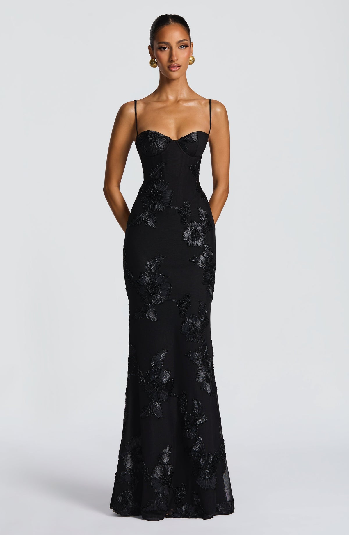 Vestido Largo · Lentejuelas Floral