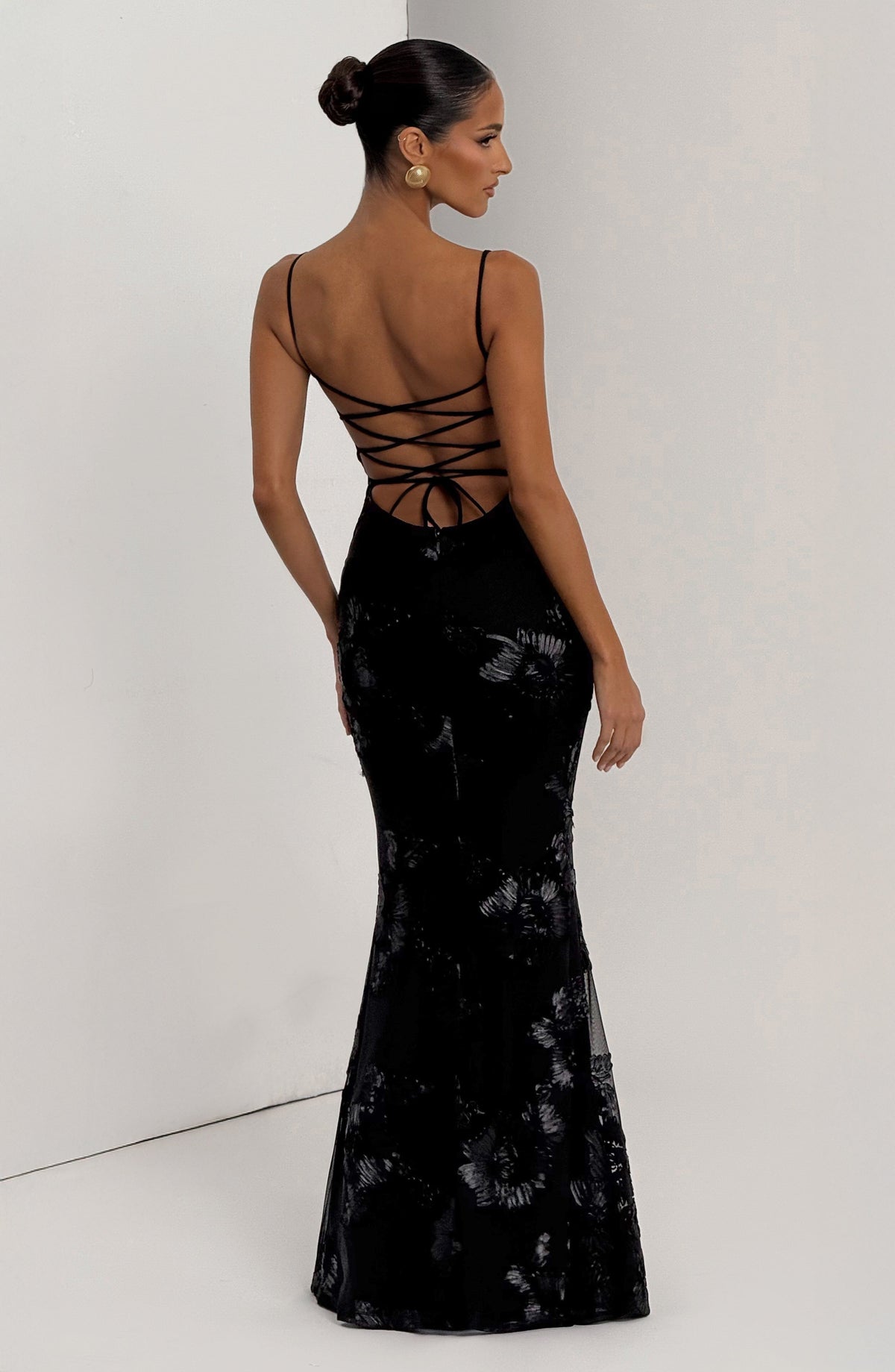 Vestido Largo · Lentejuelas Floral