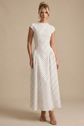 Vestido Largo · Blanco Lunares