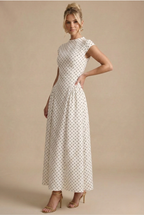 Vestido Largo · Blanco Lunares