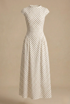 Vestido Largo · Blanco Lunares