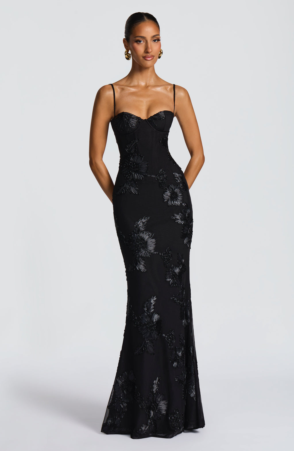 Vestido Largo · Lentejuelas Floral