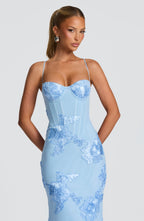 Vestido Largo · Lentejuelas Floral