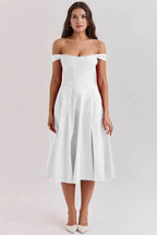 Vestido Midi · Hombros Descubiertos
